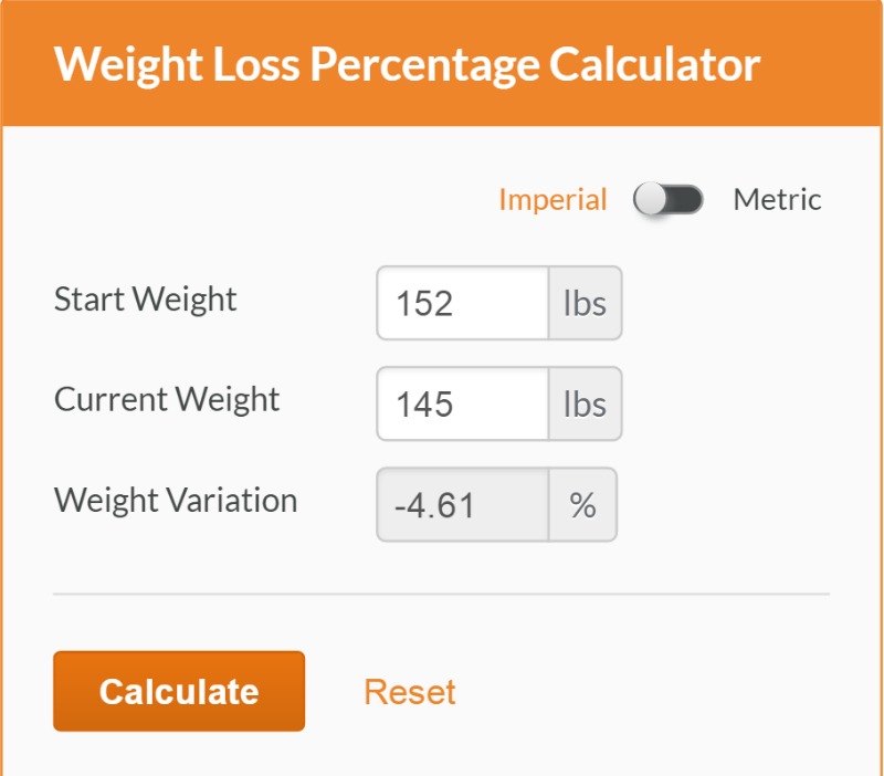 how to calculate weight loss in percentage