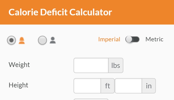 Calorie Chart Based On Height And Weight